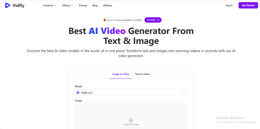 AI video generator creating videos from text and images