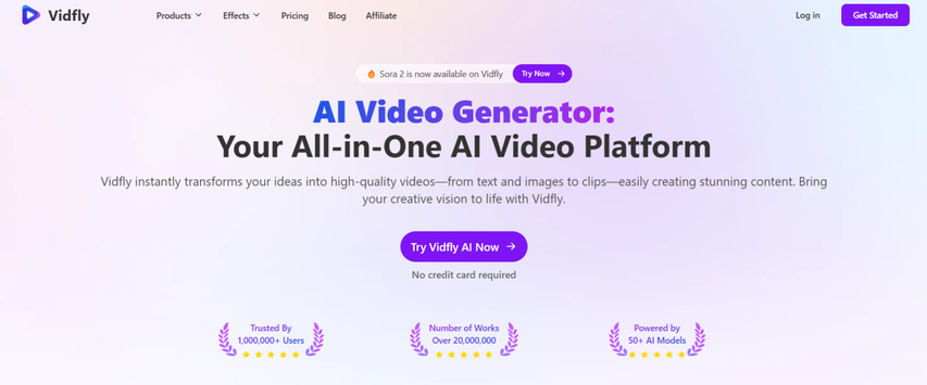 Vidfly AI video generator