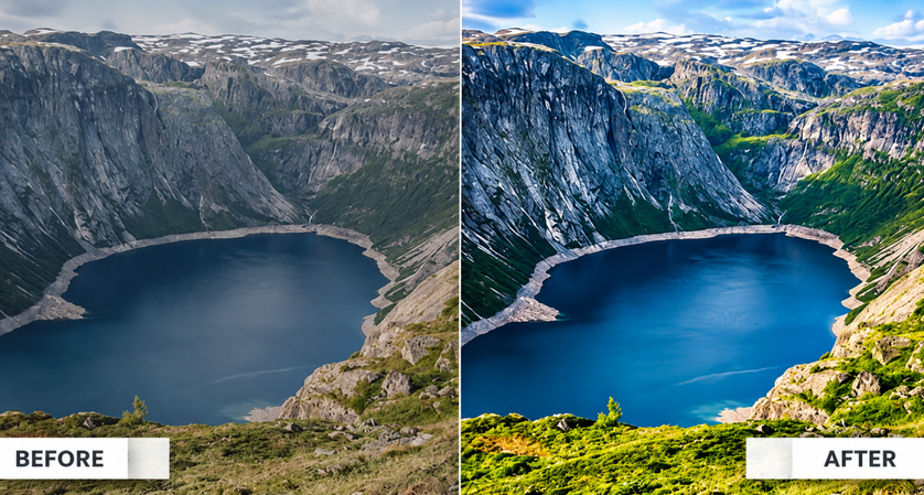 before and after landscape editing