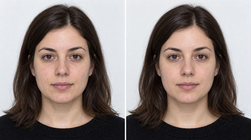 Before After Passport Style Portrait