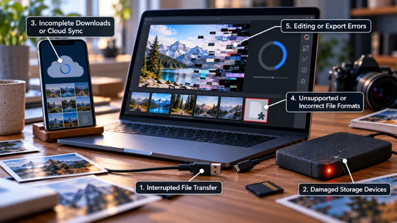 common reasons photos become corrupted or fail to open