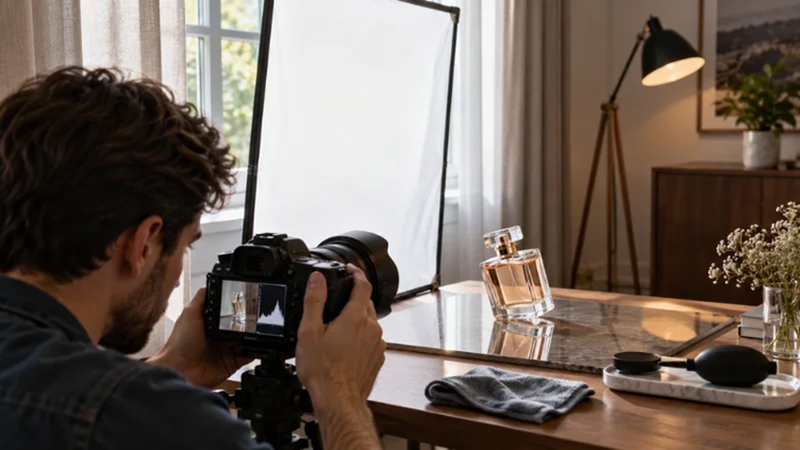 diffuser, curtains, and lens hood controlling strong light