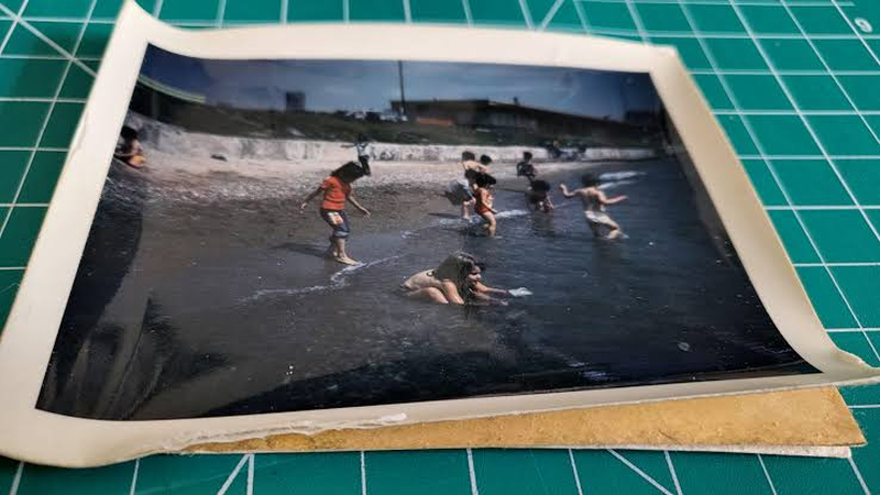 example of a mildly damaged polaroid