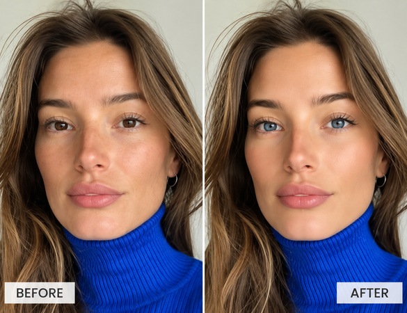 before and after portrait retouching