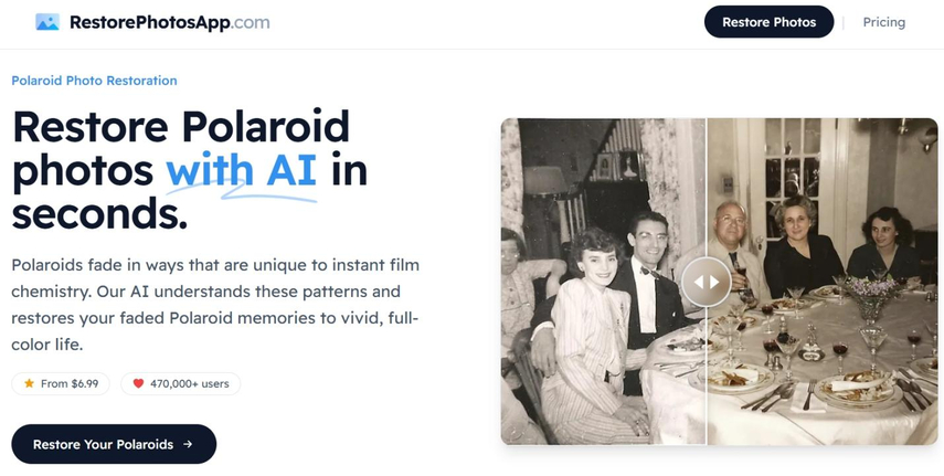 restore damaged polaroid photos online