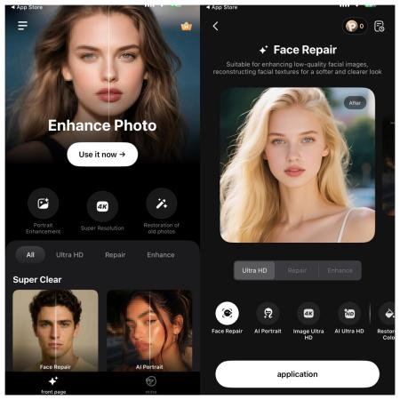 enhance image with fotorpea app