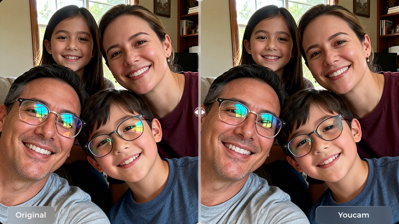 remove glare from youcam