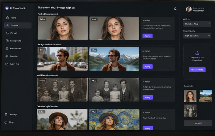 AI photo editing examples using ChatGPT photo editor prompts
