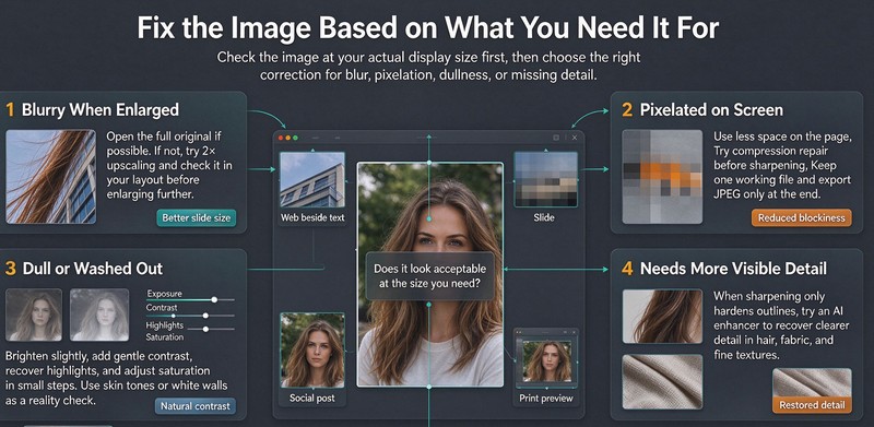 HitPaw FotorPea model options for different image quality problems
