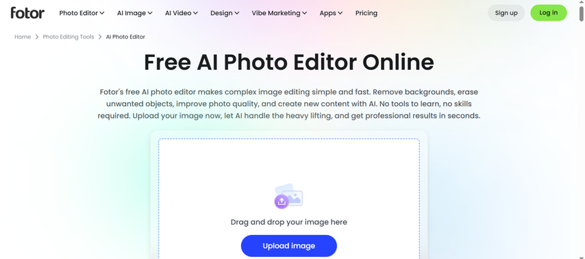 Fotor online AI photo restoration tool