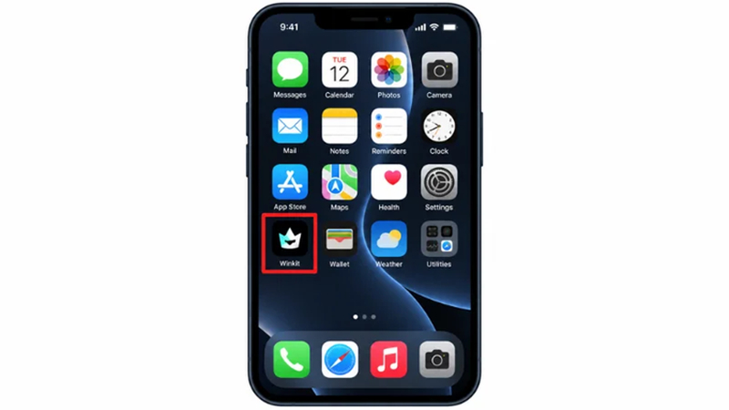 winkit photo enhancement app opened on a mobile device