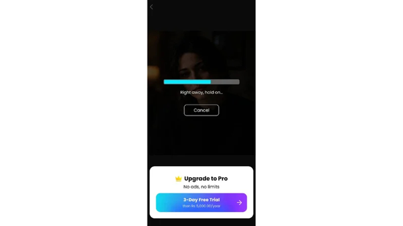 uploading a dark iphone photo for automatic lumii enhancement