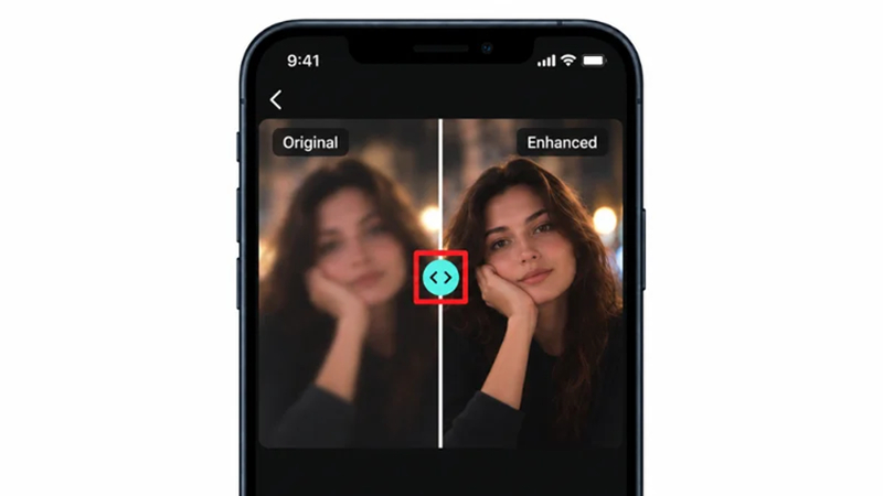 original and enhanced portrait comparison in winkit