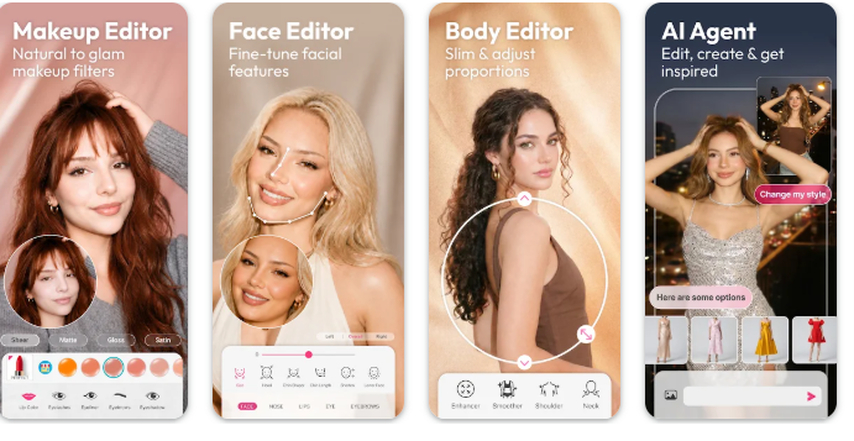 تطبيق YouCam Makeup يعرض تأثيرات الجمال والمكياج بالذكاء الاصطناعي