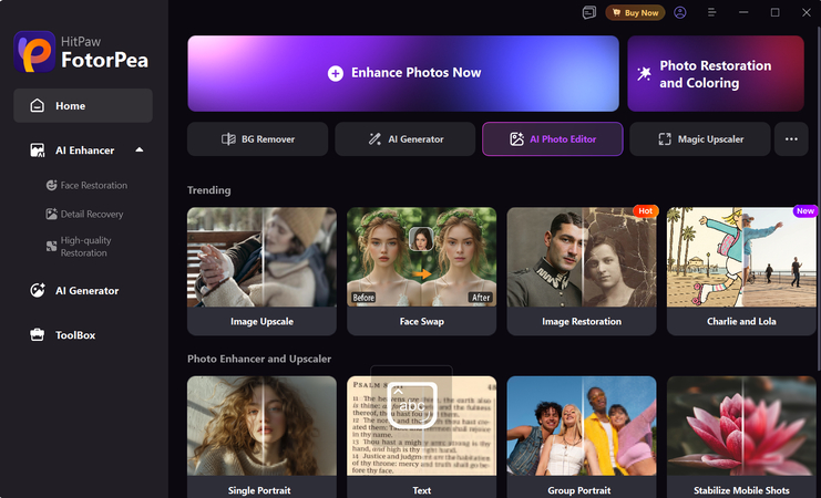 select ai photo editor on fotorepea