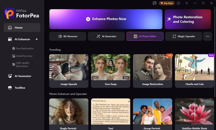 press ai photo editor in fotorpea