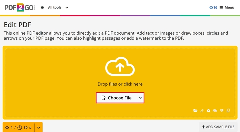 enter tool to add file