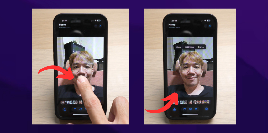 add a person to a photo on iphone