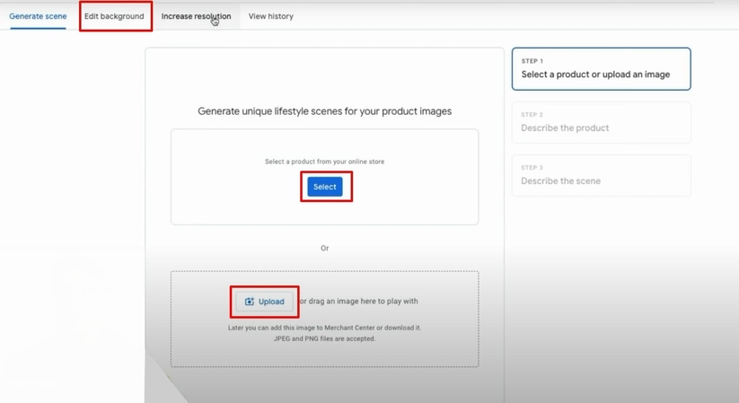 upload image to google merchant centre
