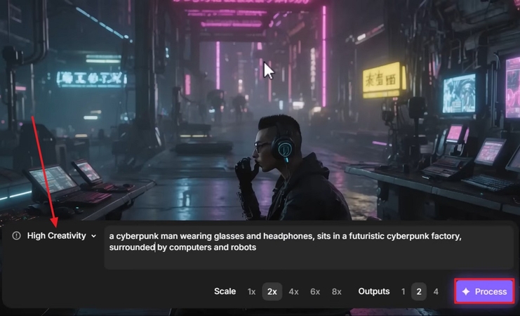 start process of image enhancement bloom
