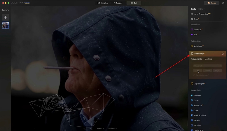 apply supersharp effect for a texture