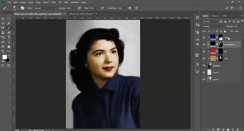 adjust brush size and start clicking