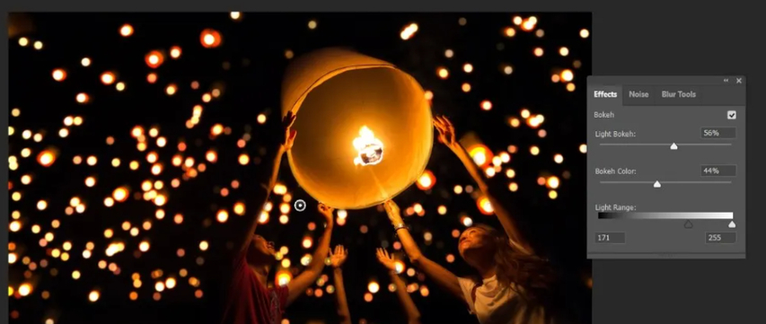 enhance glow and color in bokeh lights