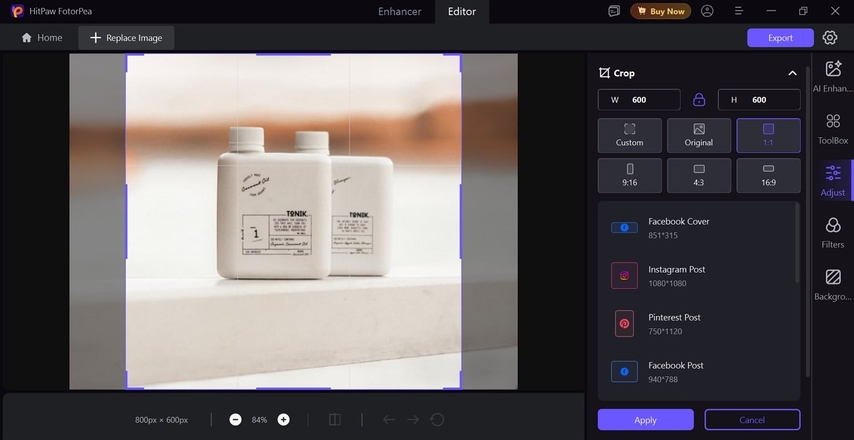 adjust the aspect ratio and size