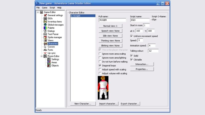 adventure game studio interface