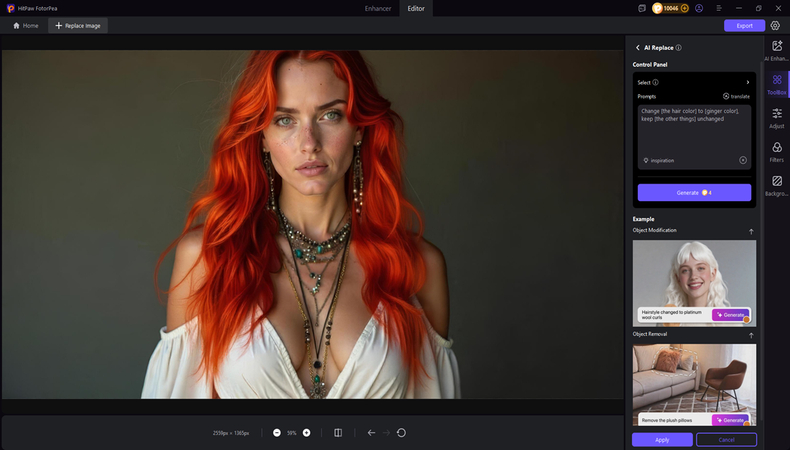 ai change hair color