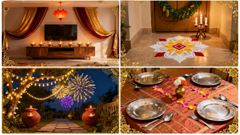 ai diwali decor with ai photo generator