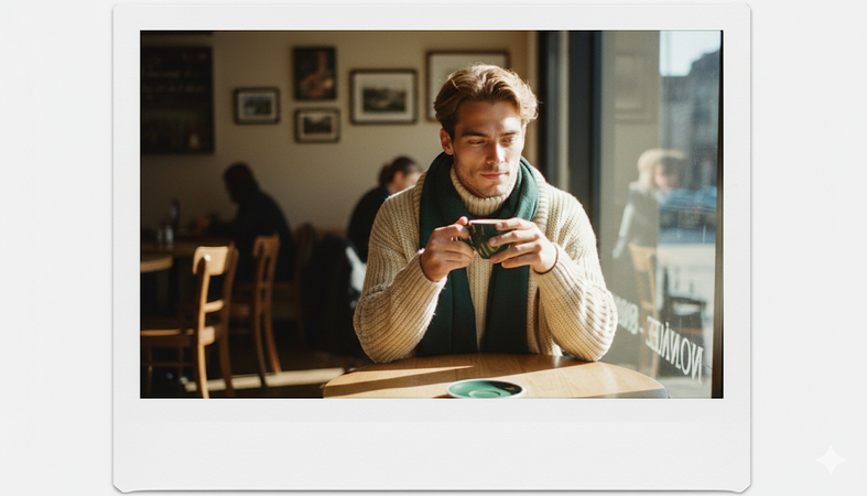ai retro photo prompts cafe polaroid