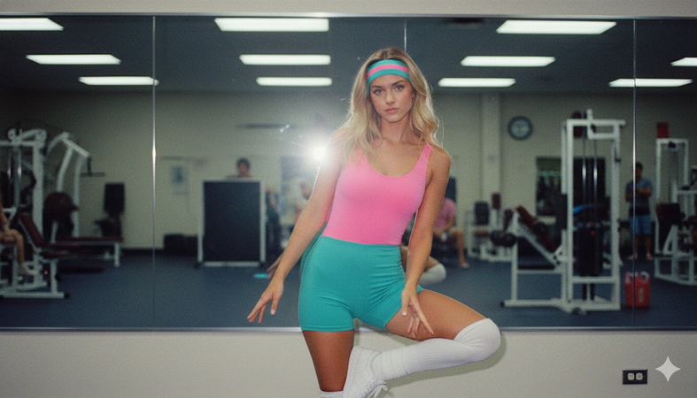 ai retro photo prompts gym