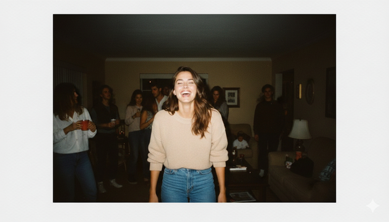 ai retro photo prompts party polaroid