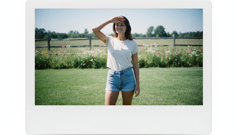 ai retro photo prompts summer polaroid