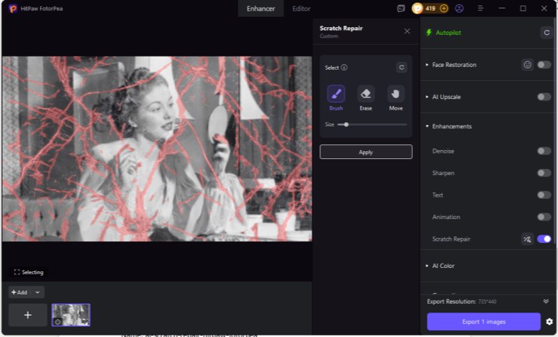 ai scratch repair hitpaw fotorpea
