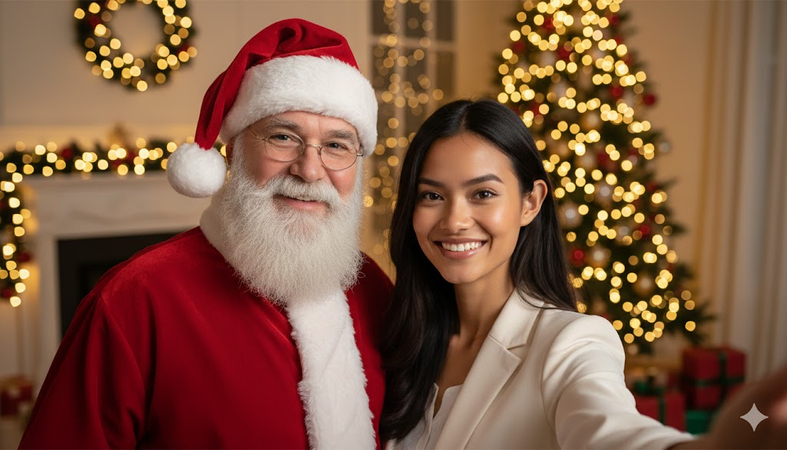 ai selfie with santa claus