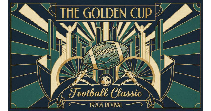 Art Deco World Cup football poster design