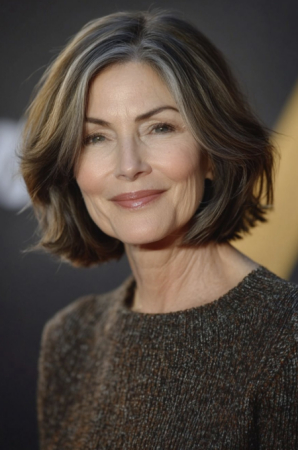 asymmetrical bob for women over 60