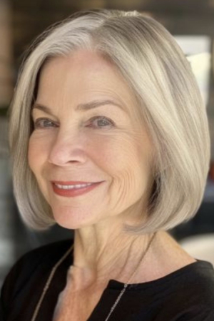 blunt bob with soft ends for women over 60