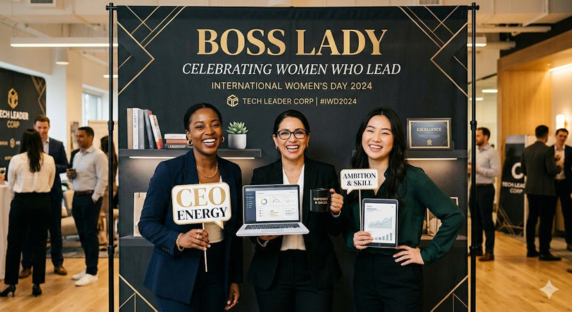 womens day boss lady corporate photo booth