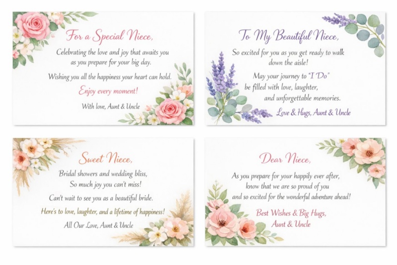 رسائل بطاقات حفل توديع العزوبية لابنة الأخت/الأخ