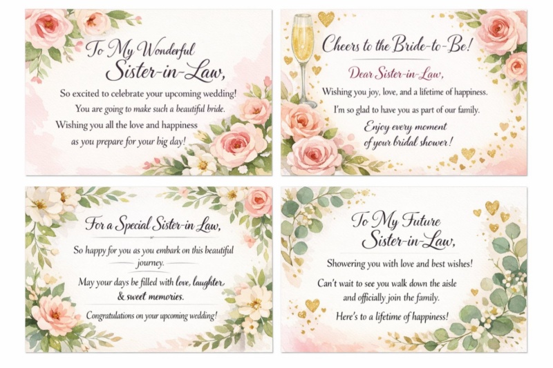 رسائل بطاقات حفل توديع العزوبية لأخت الزوج/الزوجة