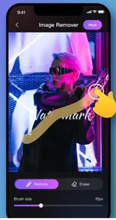 remove glare by brushing selected photo areas