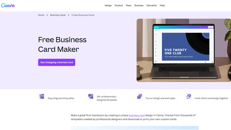 canva business card maker