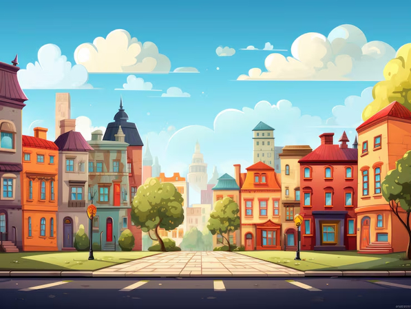 cartoon city background