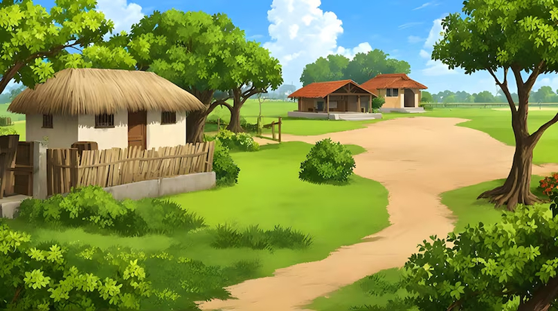 cartoon village background