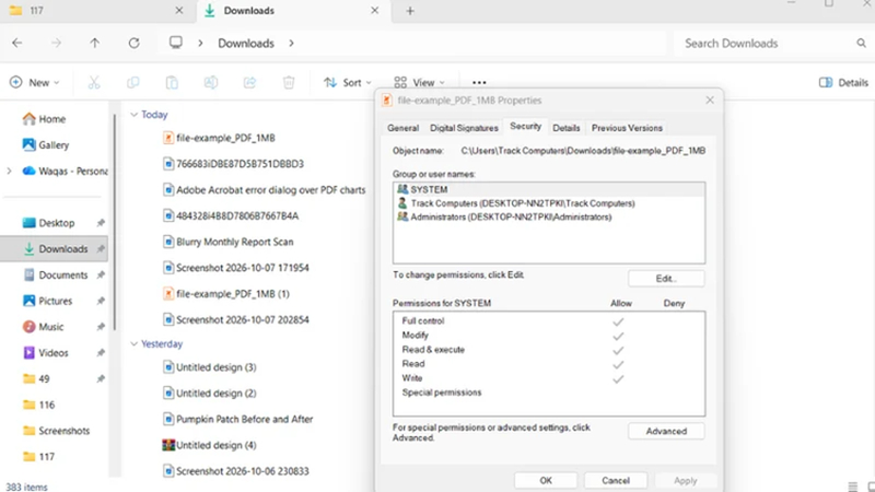 Adobe Acrobat의 문서 속성에서 PDF 보안 및 권한 확인하기
