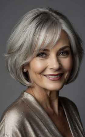 chin length bob for women over 60