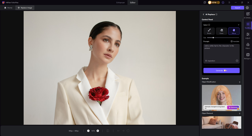 click on ai replace
